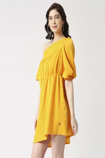 Asymetric gathered dress