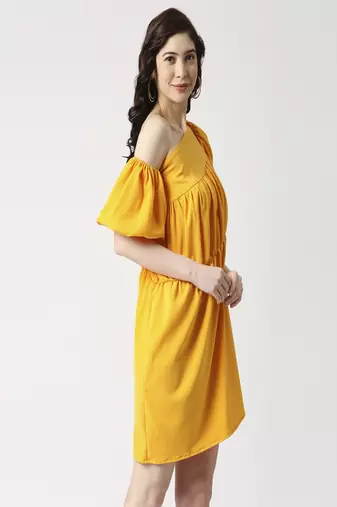 Asymetric gathered dress