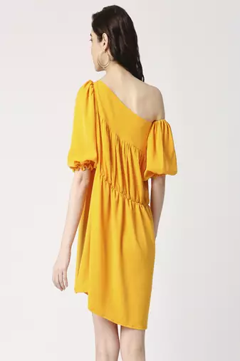 Asymetric gathered dress
