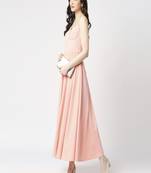 Peach anckle length dress