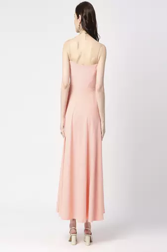 Peach anckle length dress