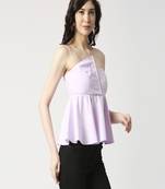 Lilac front flap peplum top