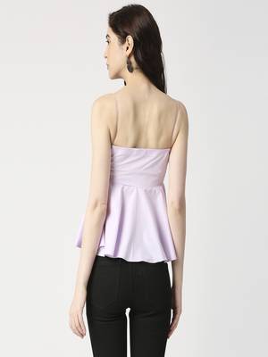 Lilac front flap peplum top 3