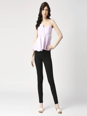 Lilac front flap peplum top 4