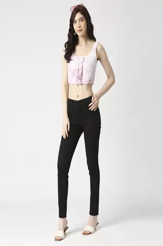 Tie dye centre front ruffle corset