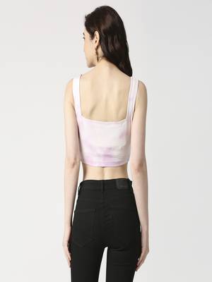 Tie dye centre front ruffle corset 5