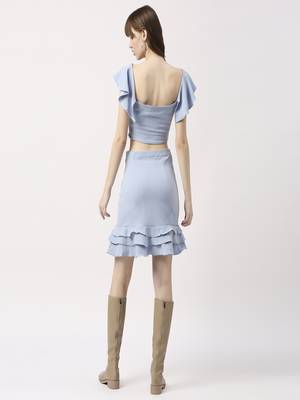 Cord-set- crop top and skirt ruffles 5