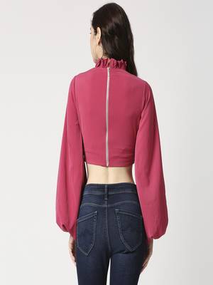 Ruffle neck crop top 4