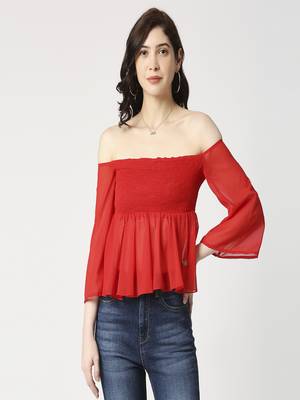 Smoked peplum top 1