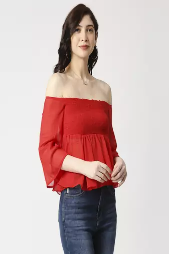 Smoked peplum top