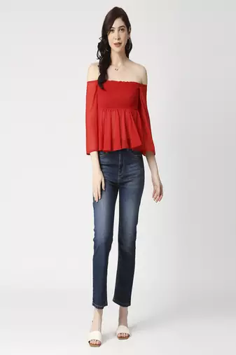 Smoked peplum top