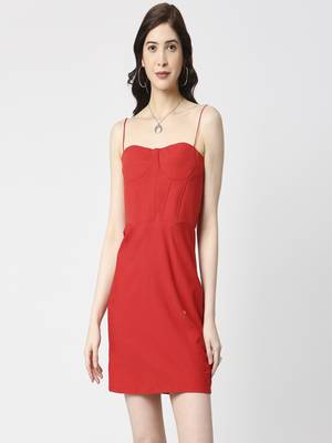 Red bodycon dress 2