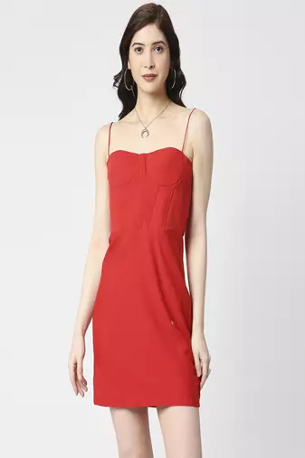 Red bodycon dress