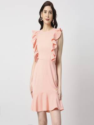 Peach ruffle dress 2