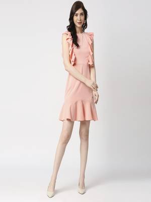 Peach ruffle dress 1