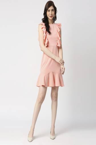 Peach ruffle dress