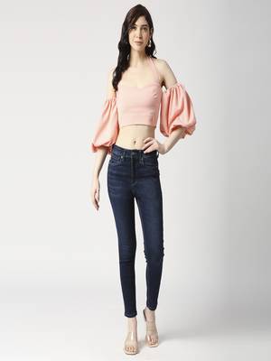 Peach tie-up crop top 5