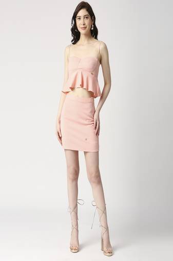 Cord-set- peplum top and pencil skirt