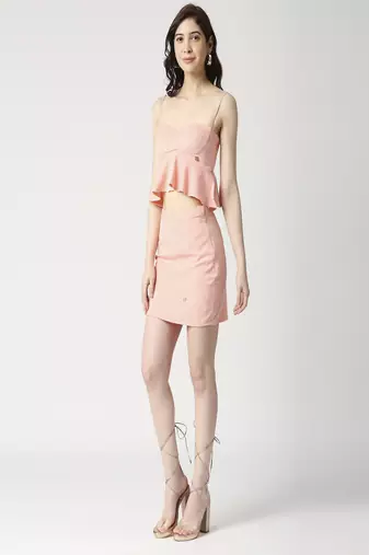 Cord-set- peplum top and pencil skirt