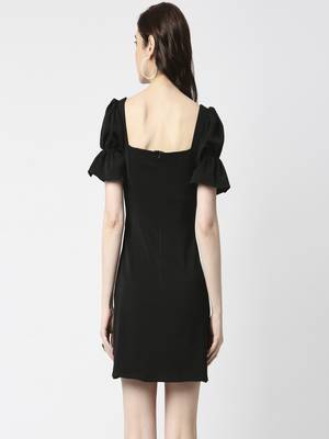 Black puff sleeve dress 4
