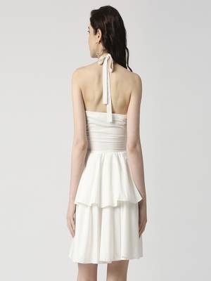 Neck tie-up layered dress 4
