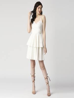 Neck tie-up layered dress 5