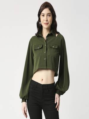 Olive crop shirt 1