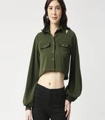 Olive crop shirt