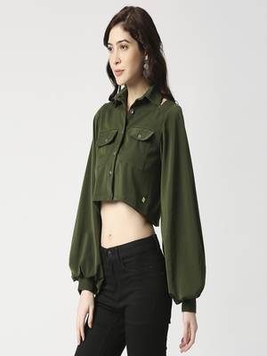 Olive crop shirt 2
