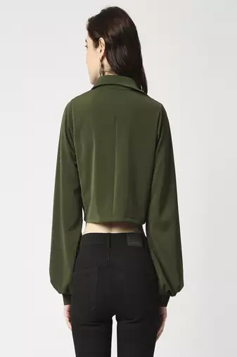 Olive crop shirt