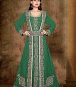 Dark-Green color luxurious Full Sleeves Handmade Moroccan Kaftan.
