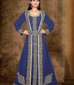 Navy-Blue color luxurious Full Sleeves Handmade Moroccan Kaftan.