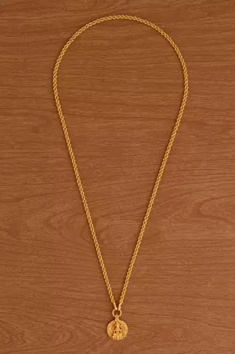  golden chain with Laxmi coin pendant one gram gold