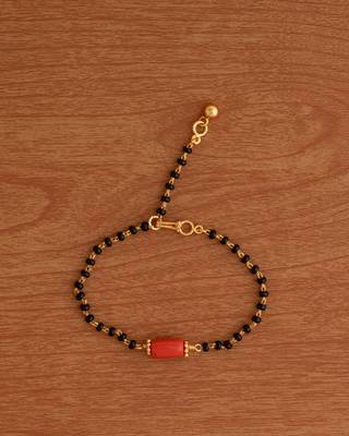  black beads  and red coral mangalsutra bracelet or hand mangalsutra one gram gold 1