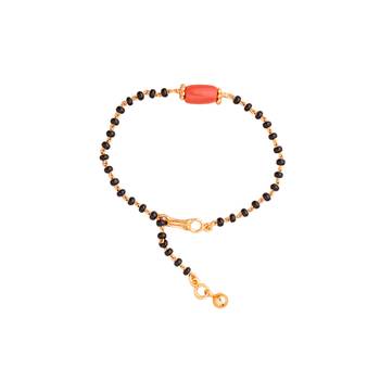  black beads  and red coral mangalsutra bracelet or hand mangalsutra one gram gold 2