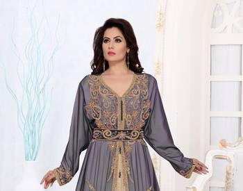 Black color Full Sleeves Handmade Moroccan Kaftan 2