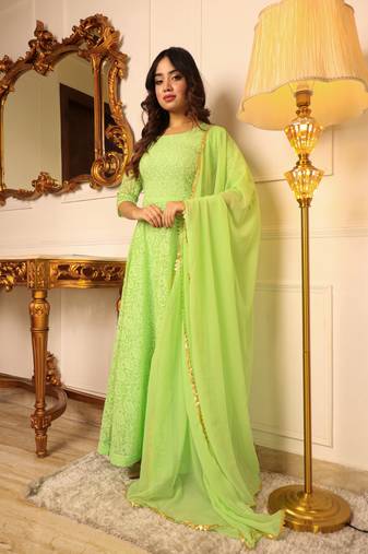 Women's pista floral embroidered maxi dress