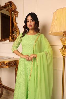 Women's pista floral embroidered maxi dress 3