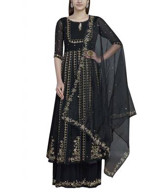 Black Anarkali sharara Set 1