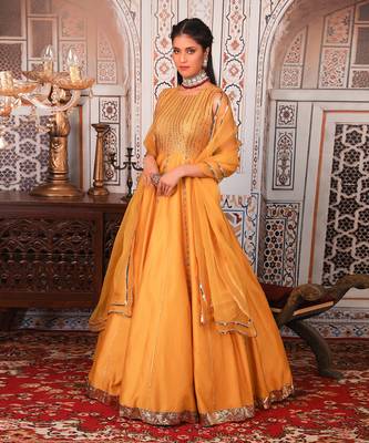 Musturd Anarkali set 1