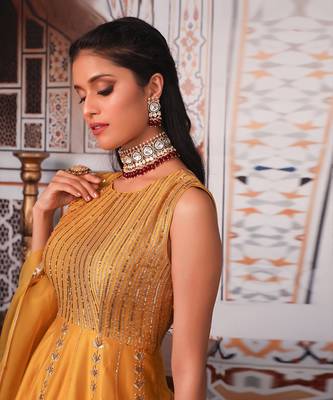 Musturd Anarkali set 6