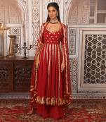 Red Anarkali set