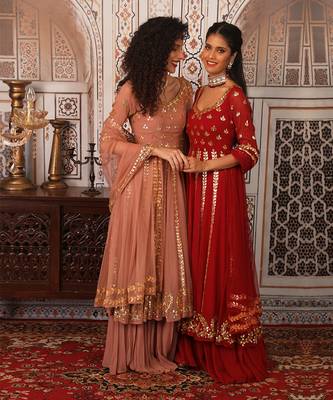 Red Anarkali set 6