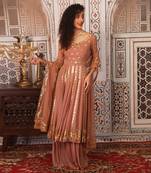 Champagne Anarkali set