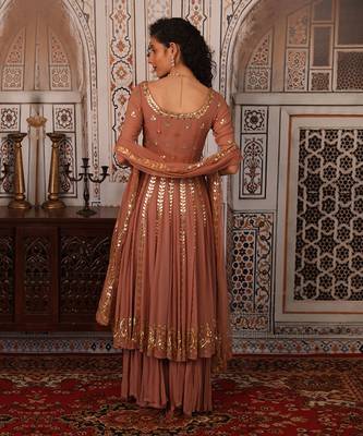 Champagne Anarkali set 3