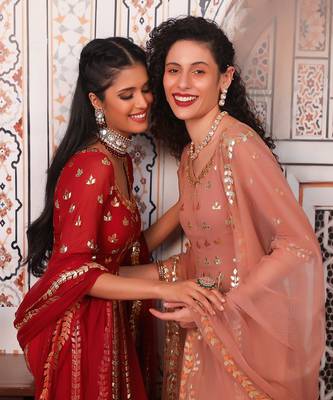 Champagne Anarkali set 4