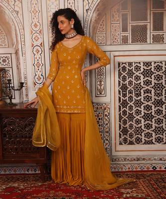 musturd sharara set 2
