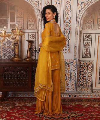 musturd sharara set 5