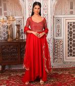 Red Anarkali set