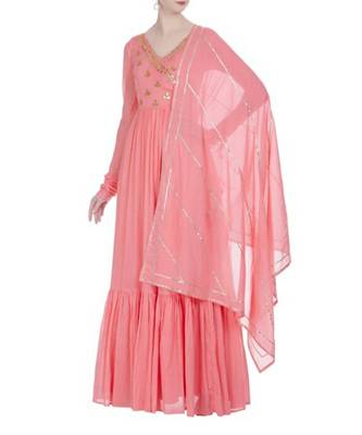 Baby pink Anarkali Set 1